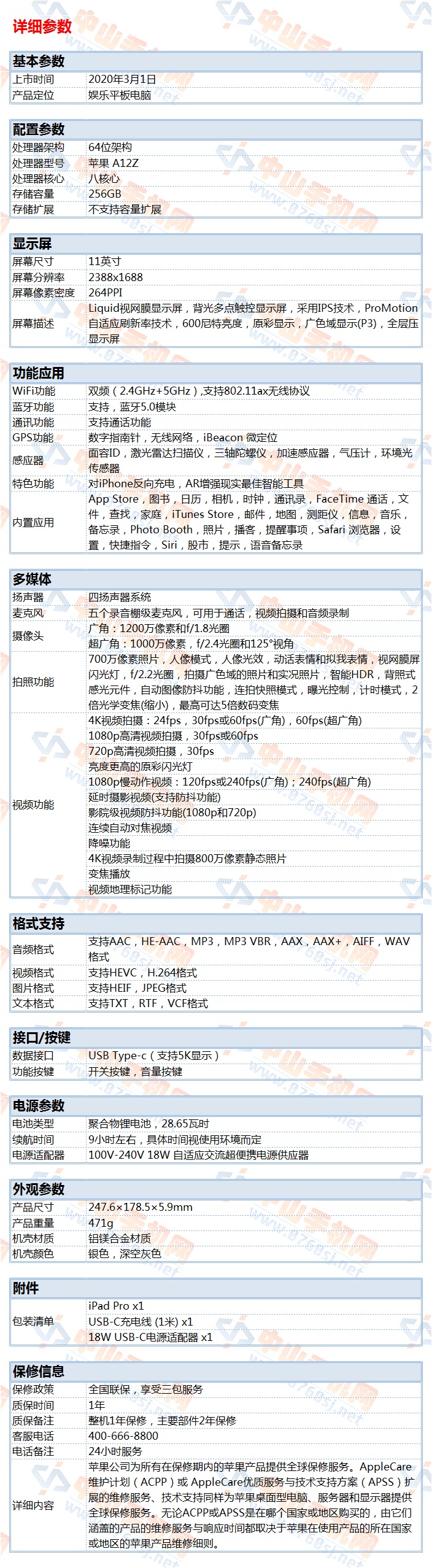 中山手机网 苹果(apple) apple ipad pro 11寸手机专卖