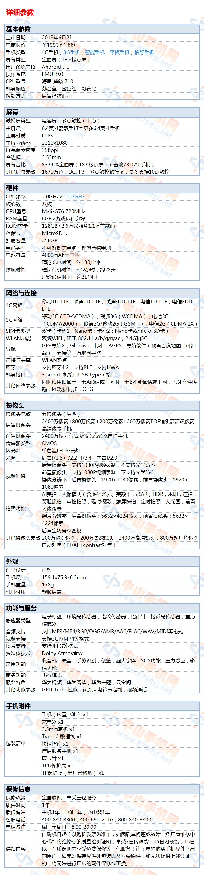 中山手机网 华为(huawei) nova 5i手机专卖