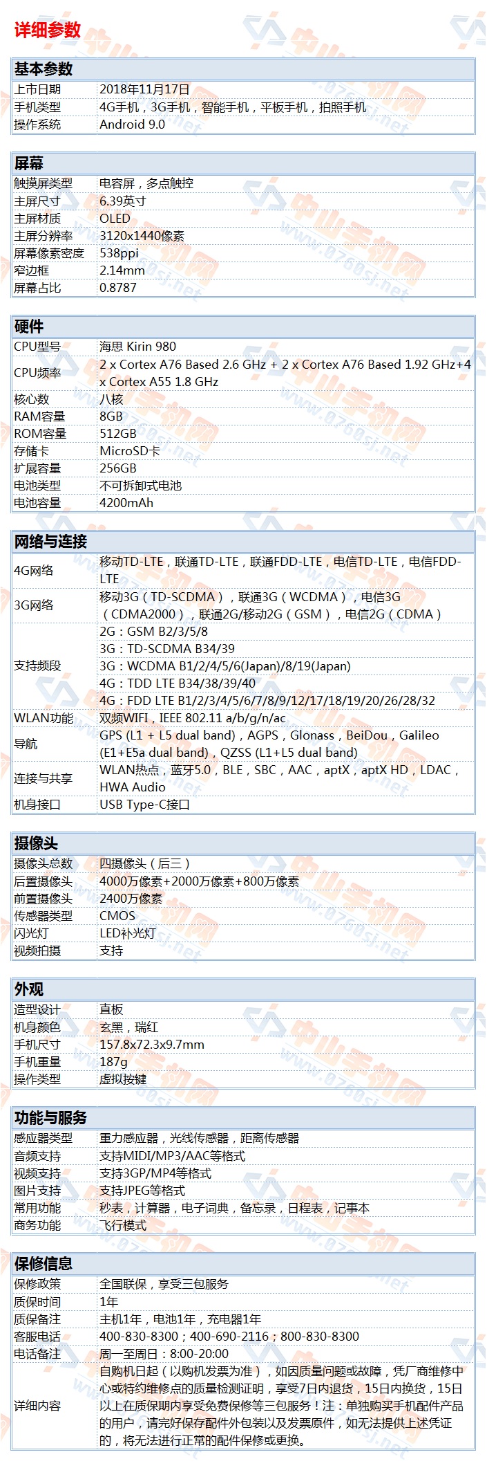 中山手机网 华为(huawei) 华为 mate20 rs手机专卖