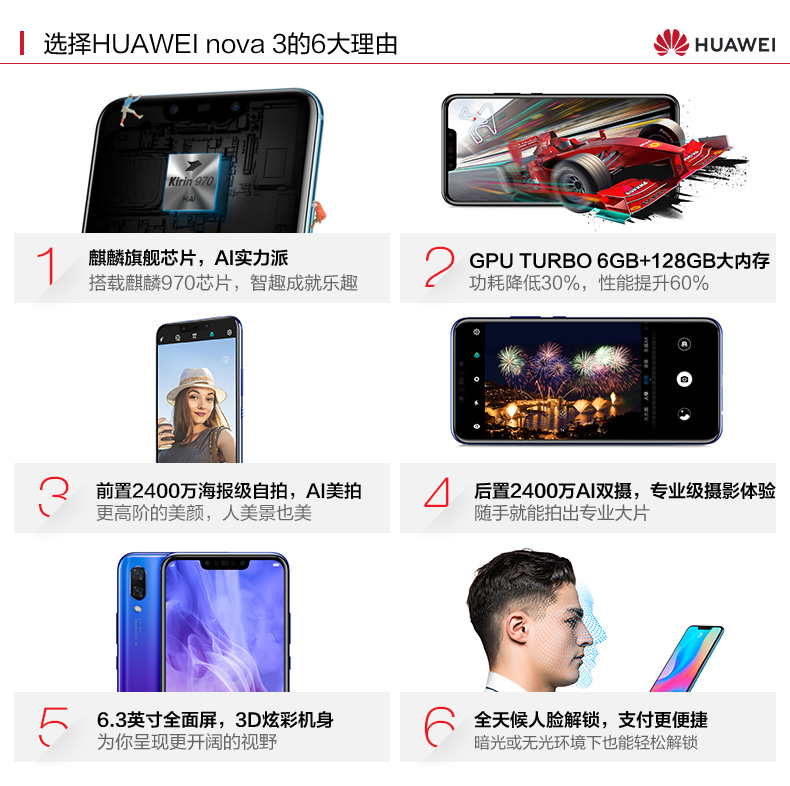 中山手机网 华为(huawei) nova3手机专卖