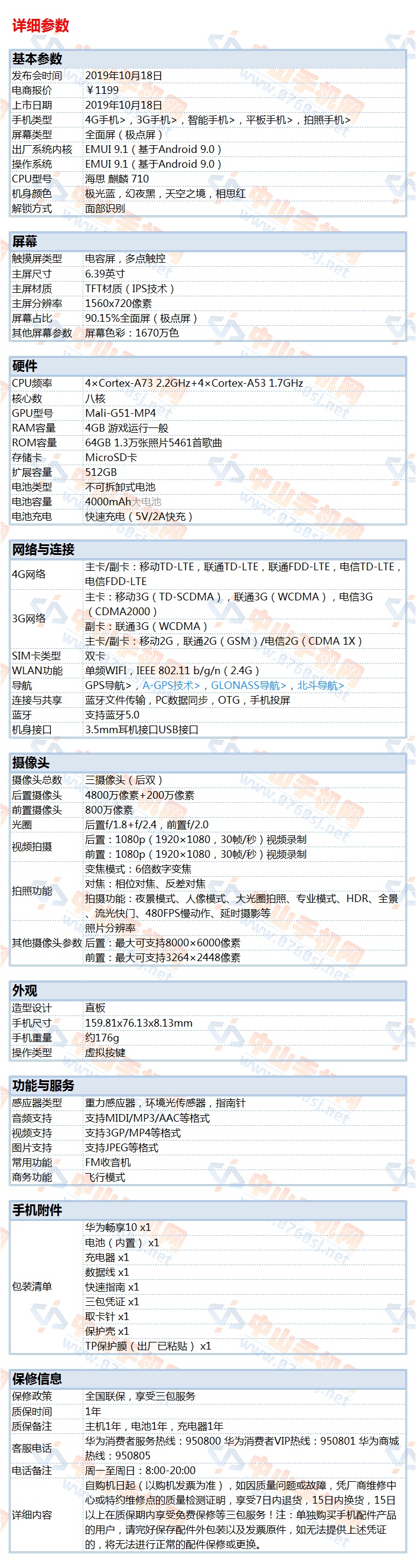 中山手机网 华为(huawei) 华为畅享10手机专卖