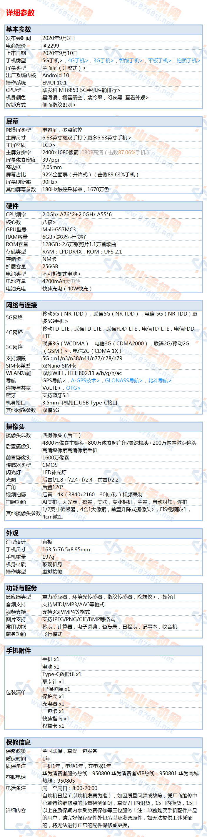 中山手机网 华为(huawei) 华为畅享20 plus 5g手机专卖