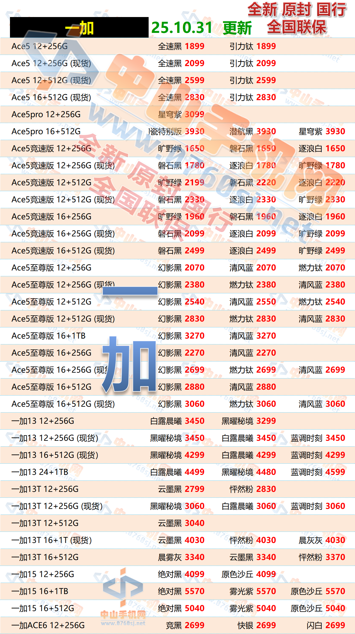 中山手机网红米手机最新报价表